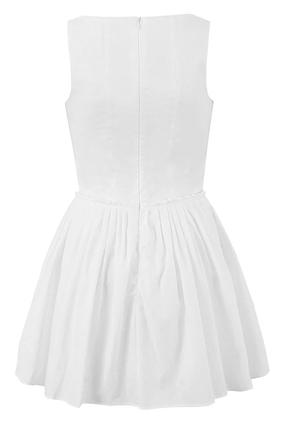 White Lace Hook & Eye Flare Mini Dress