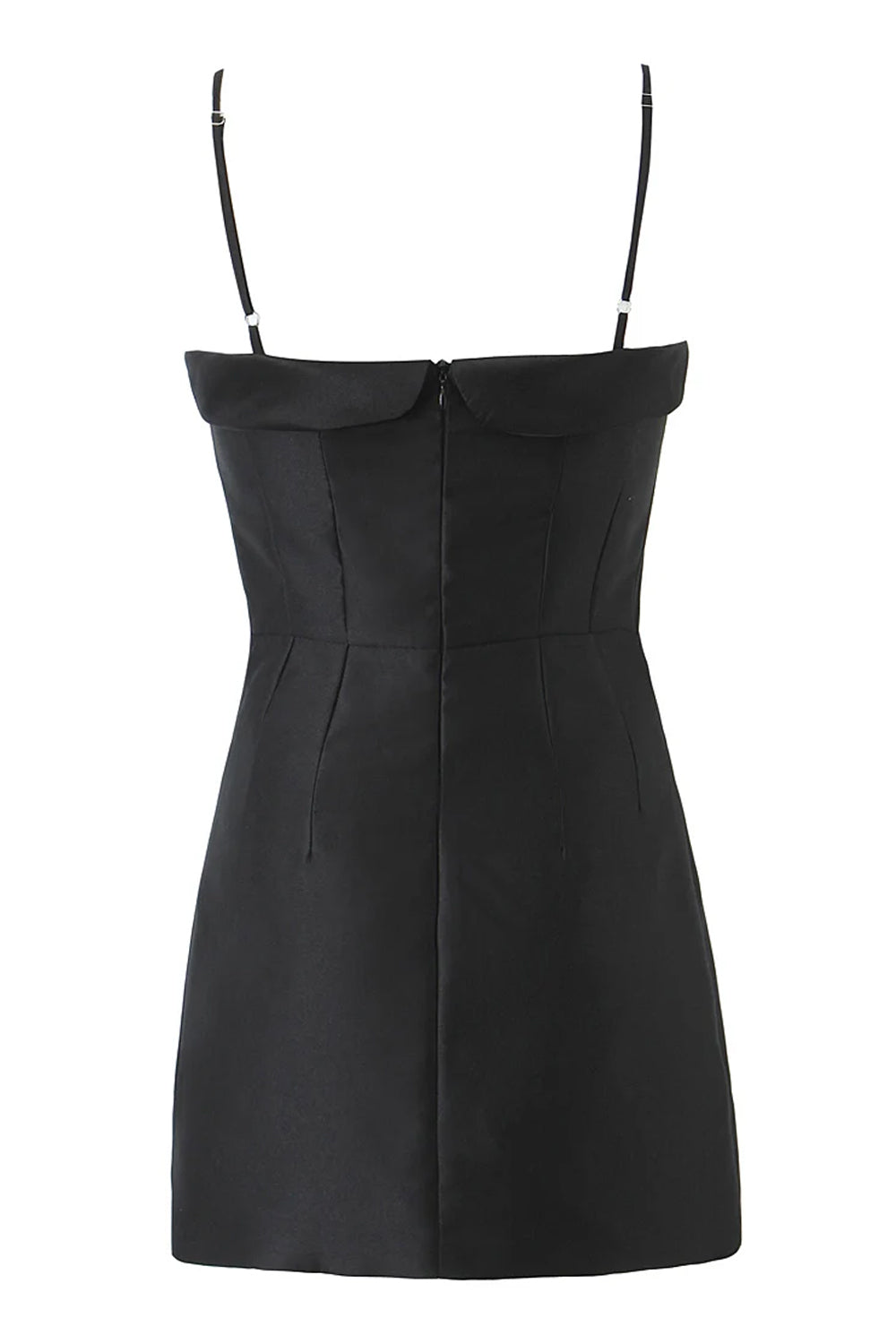 Black Bow Spaghetti Strap Mini Dress