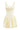 Yellow Satin Ruche Corset Bubble Mini Dress